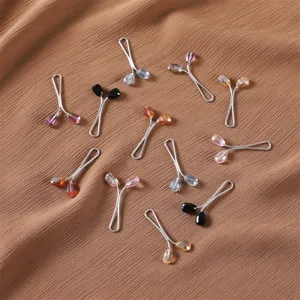 Crystal Metal U Shaped Scarf Clip Shawl Pin Scarf Ring Fixing Buckle Decorative Accessories For Women