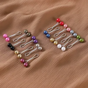 Bunte Perlen U-Form Kopftuch Nadeln, dekorative Metall Schal Clips für Damen Alltags.