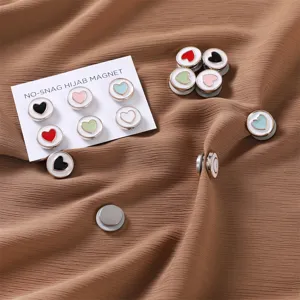 Herzfoermige magnetische Hijab Nadeln Set Emaille Schal Magnete dekorative Knoepfe