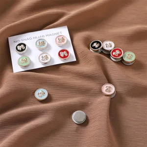 Runde Schleife magnetische Hijab Nadel Set, süße bunte Schal Magnet Zubehör für Damen