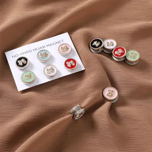 Runde Schleifen Hijab Magneten für Damen, dekorative Magnetnadeln für Schals, süßes Accessoire.