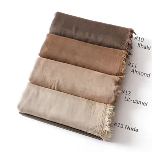 Thin modal solid color breathable tassel scarf for women lightweight cotton linen shawl