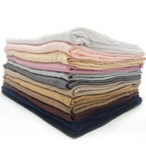 Women's Solid Color Cotton Long Scarf Soft Breathable Hijab Wraps Casual Daily Fashion Neck Scarf Shawl