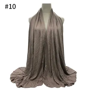 Solid color modal large size hijab scarf soft comfortable cotton jersey scarf for women.