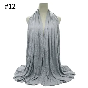 Solid color modal jersey oversized soft women hijab scarf comfortable breathable head wrap gray