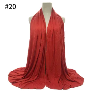 Solid color modal cotton jersey oversized hijab scarf soft women daily wear headwrap red