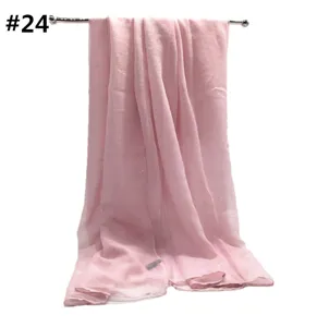 Bufanda lisa rosa de viscosa con purpurina para mujer, chal ligero y brillante para hijab.