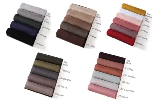 Detailed view showing various color swatches and fabric texture of soft modal solid color scarves.