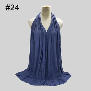 Solid Color Modal Cotton Jersey Headscarf Soft Large Women Scarf Head Wrap Breathable