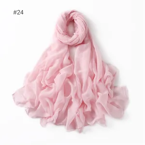 Pink glitter viscose scarf for women, lightweight solid color shawl and stylish head wrap