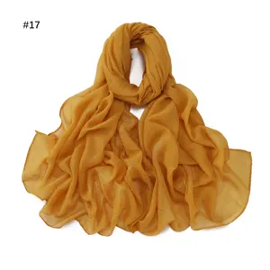 Mustard yellow rhinestone bali yarn long scarf breathable soft female shawl head wrap