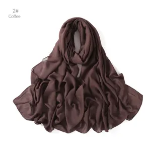 Écharpe unie souple pour femme modal respirante légère café châle hijab 1pc