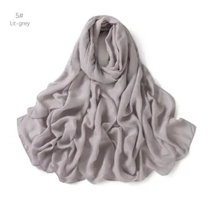 Foulard femme modal leger uni respirant echarpe gris clair etole hijab ete mode