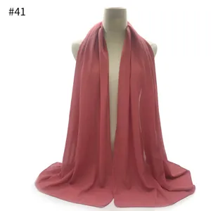 Plain Chiffon Scarf Hijab Lightweight Breathable Neck Wrap Shawl Sunscreen Detail View