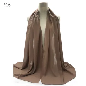 Chiffon hijab scarf in #16 brown, lightweight Muslim head wrap and shawl for women daily wear.
