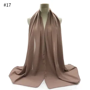 Solid mocha brown chiffon hijab scarf for women, elegant lightweight daily head wrap