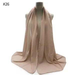 Plain pearl chiffon hijab scarf for women, lightweight solid color shawl and wrap.