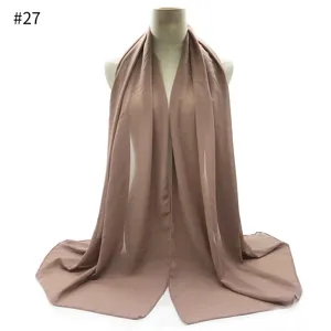 Solid color bubble chiffon women hijab scarf shawl #27 lightweight breathable head cover