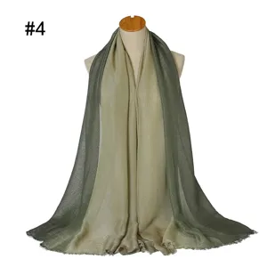 Bufanda larga degradada, chal suave de rayón transpirable, hiyab de moda para mujer.
