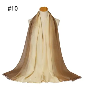 Pañuelo viscosa metálica degradado suave largo chal ligero moda hijab tocado de mujer