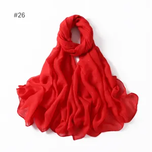 Red viscose glitter scarf shawl headwrap lightweight soft elegant women fashion accessory