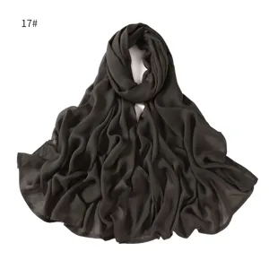 Solid color casual modal cotton linen breathable hijab scarf shawl, lightweight daily wear.