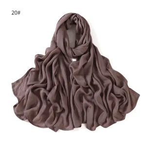 Solid color modal cotton scarf, breathable lightweight hijab and elegant shawl for women daily wear.