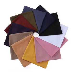 Pañuelo cuadrado de gasa lisa mujer hiyab multicolor transpirable algodon turbante moda