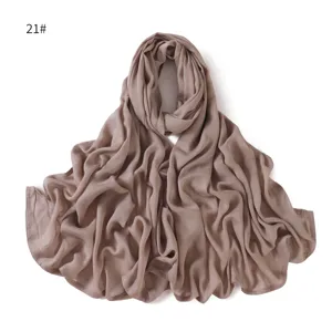 Solid color modal draped scarf hijab breathable lightweight wrap shawl fashion accessory