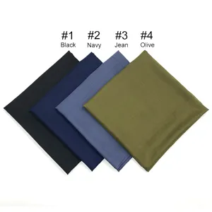 Pañuelo cuadrado de algodón liso, material de gasa suave, hijab versátil para mujer.