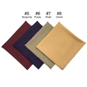 Pañuelo hijab cuadrado liso para mujer, bufanda ligera y transpirable de algodón suave abrigo.