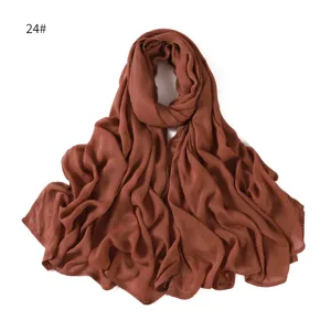 Solid color breathable modal cotton linen scarf vintage shawl headscarf for women daily wear