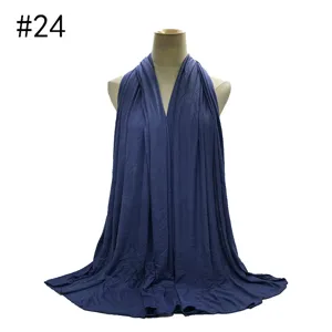High quality solid color cotton hijab soft breathable jersey head wrap scarf for women