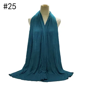 Solid color modal jersey hijab scarf breathable soft Muslim head wrap in dark teal color