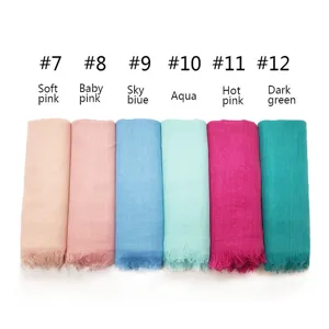 Cotton blend solid color scarf shawl lightweight breathable soft wrap daily accessory