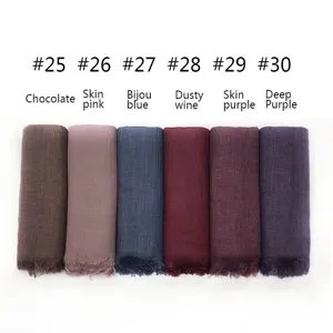 Solid color TR cotton scarf large breathable shawl fringe fashion winter accessory stylish
