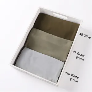 Einfarbiges Perl-Chiffon Bubble-Langtuch Hijab für Damen, elegantes Mode-Accessoire