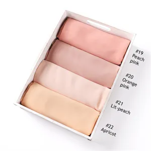 Einfarbig Perlen Chiffon Hijab Schal für Damen, leichtes islamisches langes Kopftuch Tuch.