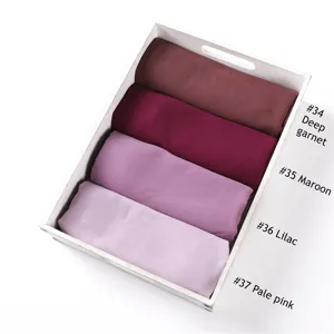 Einfarbig Perle Chiffon Hijab langer Schal für Damen, elegantes leichtes Kopftuch, mehrere Farben.
