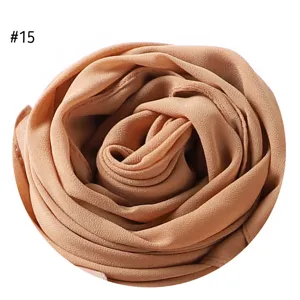 Einfarbiges Perlen Chiffon Bubble Hijab Kopftuch für Damen, elegante Kopfbedeckung.