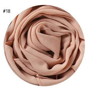 Einfarbig Chiffon Hijab Schal elegante rosa leichte atmungsaktive muslimische Kopftuch Alltag