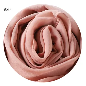 Rosa Chiffon Hijab Schal einfarbig muslimischer langer Kopftuch elegante Damen Wickeltuch