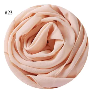 Einfarbiger Chiffon Hijab Schal für Damen, leicht atmungsaktiv langes Kopftuch Alltag.