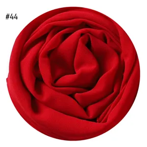 Rotes Chiffon Kopftuch für Damen, leichtes atmungsaktives langes Schal Tuch einfarbig.