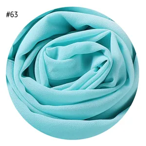 Turkis Perle Chiffon Hijab Schal Detailansicht, einfarbig leicht atmungsaktives Kopftuch.
