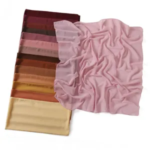 Solid color pearl chiffon square scarf lightweight breathable headscarf sun protection shawl