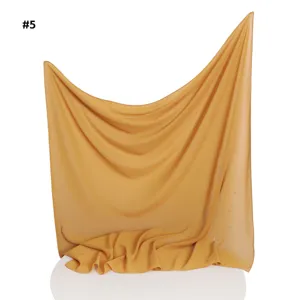 Einfarbiger Chiffon-Quadratschal mit Strass-Schleife, leichtes atmungsaktives Kopftuch 90cm
