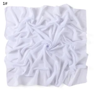 Solid color pearl chiffon square scarf, lightweight breathable summer headscarf and shawl.