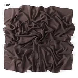 Solid color pearl chiffon square scarf, lightweight, breathable, summer sun protection.