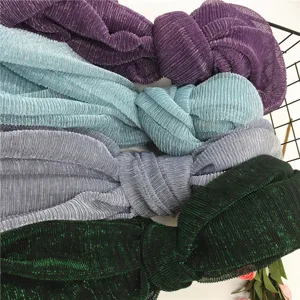 Femmes Léger Plissé Métallique Lurex Scarf Mode Brillant Feuille Froissé Long Wrap Hijab Châle